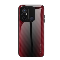 Xiaomi Redmi 12C Θήκη Κόκκινη Με Πλαίσιο Σιλικόνης Και Όψη Γυαλιού Texture Gradient Glass TPU Phone Case Red