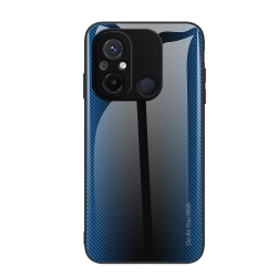 Xiaomi Redmi 12C Θήκη Μπλε Με Πλαίσιο Σιλικόνης Και Όψη Γυαλιού Texture Gradient Glass TPU Phone Case Blue