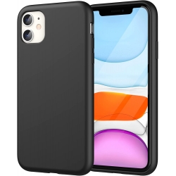 iPhone 11 Θήκη Σιλικόνης Μαύρη Soft Touch Silicone Rubber Soft Case Black