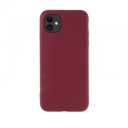 iPhone 11 Θήκη Σιλικόνης Μπορντό Soft Touch Silicone Rubber Soft Case Bordeaux