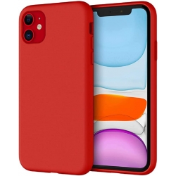 iPhone 11 Θήκη Σιλικόνης Κόκκινη Soft Touch Silicone Rubber Soft Case Red