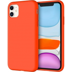 iPhone 11 Θήκη Σιλικόνης Πορτοκαλί Soft Touch Silicone Rubber Soft Case Orange