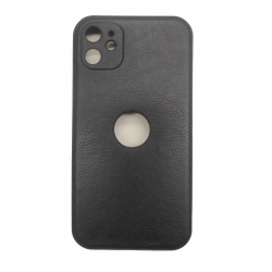 iPhone 11 Θήκη Μαύρη PU Leather Black Profile Semihard Cover Case Black