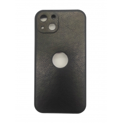 iPhone 13 Θήκη Μαύρη PU Leather Black Profile Semihard Cover Case Black