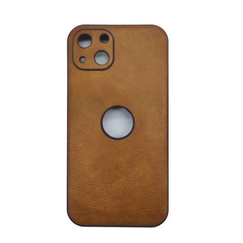 iPhone 13 Θήκη Καφέ PU Leather Black Profile Semihard Cover Case Brown