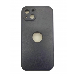 iPhone 13 Θήκη Σκούρο Μπλε PU Leather Black Profile Semihard Cover Case Dark Blue