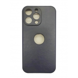 iPhone 13 Pro Θήκη Σκούρο Μπλε PU Leather Black Profile Semihard Cover Case Dark Blue