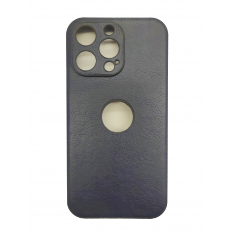 iPhone 13 Pro Θήκη Σκούρο Μπλε PU Leather Black Profile Semihard Cover Case Dark Blue