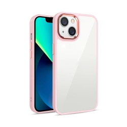 iPhone 14 Plus Θήκη Διάφανη - Απαλό Ροζ Charming Pupil II Transparent PC + TPU Shockproof Protective Case Sand Pink
