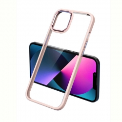 iPhone 14 Pro Max Θήκη Διάφανη - Απαλό Ροζ Charming Pupil II Transparent PC + TPU Shockproof Protective Case Sand Pink