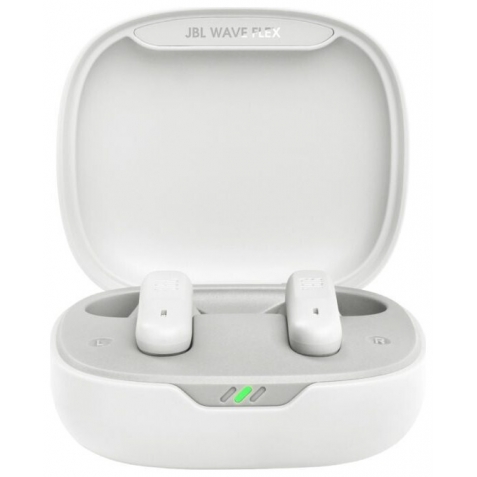 JBL Wave Flex Earbud Bluetooth Handsfree Ακουστικά με Θήκη Φόρτισης Λευκά JBLWFLEXWHT