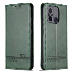 Xiaomi Redmi 12C Θήκη Βιβλίο Σκούρο Πράσινο AZNS Magnetic Calf Texture Flip Phone Case Dark Green