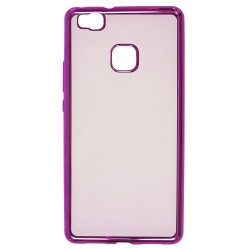 Huawei P9 Lite Θήκη Σιλικόνης Με Διάφανη Πλάτη Και Ροζ Περίγραμμα Silicone Clear Case Transparent / Pink