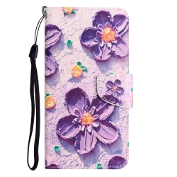 Xiaomi Redmi Note 12 5G / Xiaomi Poco X5 5G Θήκη Βιβλίο Colored Drawing Pattern Flip Phone Case Purple Flower