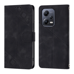 Xiaomi Redmi Note 12 5G / Xiaomi Poco X5 5G Θήκη Βιβλίο Μαύρο Skin-feel Embossed Phone Case Black