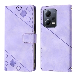 Xiaomi Redmi Note 12 5G / Xiaomi Poco X5 5G Θήκη Βιβλίο Απαλό Μωβ Skin-feel Embossed Phone Case Light Purple