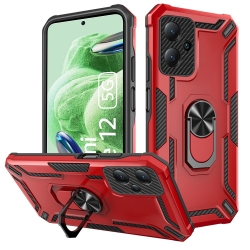 Xiaomi Redmi Note 12 5G / Xiaomi Poco X5 5G Θήκη Κόκκινη Με Σταντ Warship Armor 2 in 1 Shockproof Phone Case Red