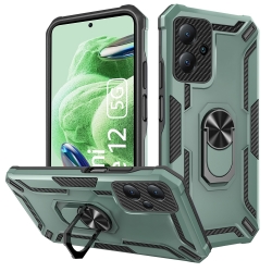Xiaomi Redmi Note 12 5G / Xiaomi Poco X5 5G Θήκη Σκούρο Πράσινη Με Σταντ Warship Armor 2 in 1 Shockproof Phone Case Dark Green