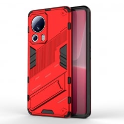 Xiaomi 13 Lite 5G Σκληρή Θήκη Κόκκινη Με Σταντ Punk Armor 2 in 1 PC + TPU Shockproof Phone Case with Holder Red
