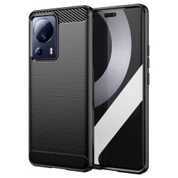 Xiaomi 13 Lite 5G Θήκη Σιλικόνης Μαύρη Brushed Texture Carbon Fiber TPU Phone Case Black