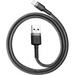Baseus Καλώδιο Cafule IP Edition Braided USB-A to Lightning Cable Μαύρο - Γκρι 0.5m (CALKLF-AG1)