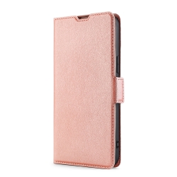 TCL 20R Θήκη Βιβλίο Ροζ - Χρυσό Ultra-thin Voltage Side Buckle PU + TPU Phone Case Rose - Gold