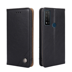 TCL 20R Θήκη Βιβλίο Μαύρο Non-Magnetic Retro Texture Phone Case Black