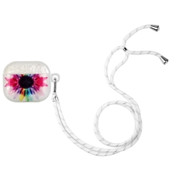 AirPods 3 Θήκη Σιλικόνης με Λουράκι Painted Shell Texture Wireless Earphone Case with Lanyard Colorful Sunflower