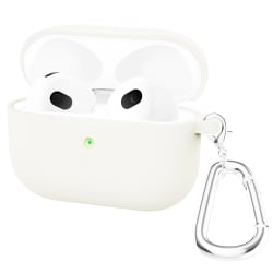AirPods 3 Θήκη Σιλικόνης Thicken Silicone Round Bottom Earphone Protective Case with Hook White