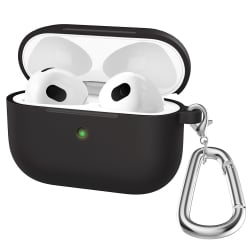 AirPods 3 Θήκη Σιλικόνης Thicken Silicone Round Bottom Earphone Protective Case with Hook Black