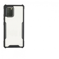 Samsung Galaxy A41 Θήκη Με Μαύρο Περίγραμμα Και Διάφανη Πλάτη Acrylic + Color TPU Shockproof Case Black