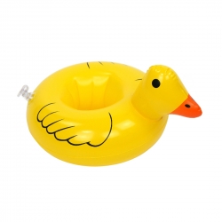 Φουσκωτή Θήκη Ποτού Inflatable Yellow Duck Shaped Floating Drink Holder, Inflated Size: About 23 x 19cm