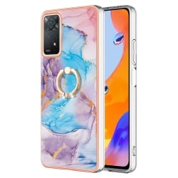 Xiaomi Redmi Note 11 Pro / Note 11 Pro 5G Θήκη Σιλικόνης Μάρμαρο Μπλε Electroplating IMD TPU Phone Case with Ring Blue Marble