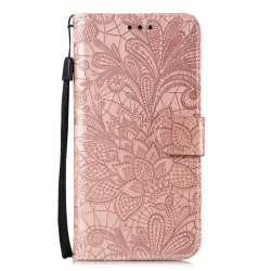 Xiaomi Redmi 12C Θήκη Βιβλίο Ροζ - Χρυσό Lace Flower Embossing Flip Phone Case Rose - Gold