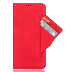 Xiaomi Redmi Note 12 5G / Xiaomi Poco X5 5G Θήκη Βιβλίο Κόκκινο Skin Feel Calf Texture Card Slots Phone Case Red