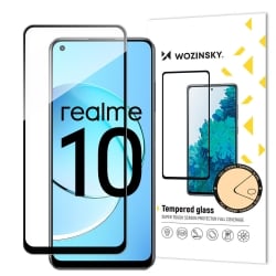 Realme 10 4G Προστατευτικό Τζαμάκι Μαύρο Wozinsky Full Glue Full Screen Tempered Glass Black