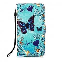 Samsung Galaxy A54 5G Θήκη Βιβλίο Colored Drawing Pattern Plain Weave Phone Case Caring Butterfly