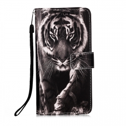 Samsung Galaxy A54 5G Θήκη Βιβλίο Colored Drawing Pattern Plain Weave Phone Case Black And White Tiger