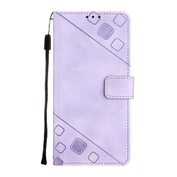 Samsung Galaxy A54 5G Θήκη Βιβλίο Απαλό Μωβ Skin-feel Embossed Phone Case Light Purple