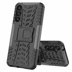 Samsung Galaxy A34 5G Θήκη Μαύρη Tire Texture TPU + PC Phone Case with Holder Black