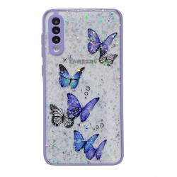 Samsung Galaxy A13 4G Θήκη Σιλικόνης Bronzing Butterfly Flower Phone Case Peach Blossoms