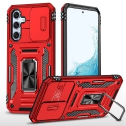 Samsung Galaxy A54 5G Θήκη Κόκκινη Με Σταντ Armor PC + TPU Camera Shield Phone Case Red