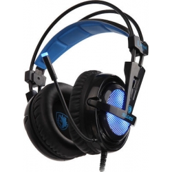 Sades Locust Plus Over Ear Gaming Headset Μπλέ με σύνδεση USB Blue 