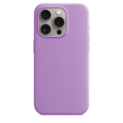 iPhone 15 Pro Θήκη Σιλικόνης Μωβ Soft Touch Silicone Rubber Soft Purple