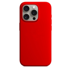 iPhone 15 Pro Θήκη Σιλικόνης Κόκκινη Soft Touch Silicone Rubber Soft Red