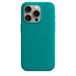 iPhone 15 Pro Θήκη Σιλικόνης Τιρκουάζ Soft Touch Silicone Rubber Soft Turquoise