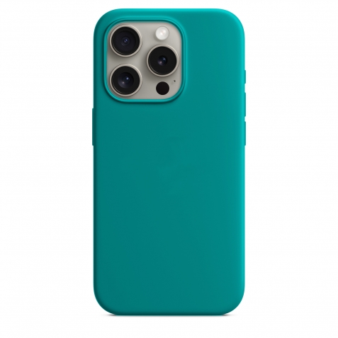 iPhone 15 Pro Θήκη Σιλικόνης Τιρκουάζ Soft Touch Silicone Rubber Soft Turquoise