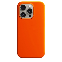 iPhone 15 Pro Θήκη Σιλικόνης Πορτοκαλί Soft Touch Silicone Rubber Soft Orange