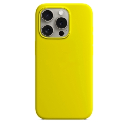 iPhone 15 Pro Θήκη Σιλικόνης Κίτρινη Soft Touch Silicone Rubber Soft Yellow