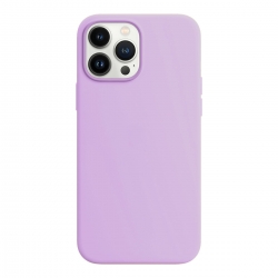 iPhone 15 Pro Max Θήκη Σιλικόνης Μωβ Soft Touch Silicone Rubber Soft Purple